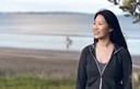 smiling asian girl in the park