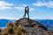 Couple on a mountain summit