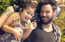 happy father and daughter 