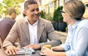 couple talking at a table