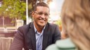 Adviser smiling at a customer