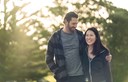 laughing couple in the park