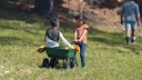 boy and girl playing in the garden